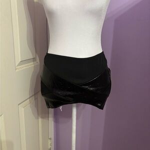 Black Pleather Mini Skirt